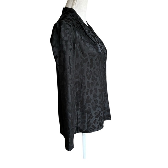 Babaton Black Leopard Power Blouse Silk Viscose Small - Picture 3 of 13